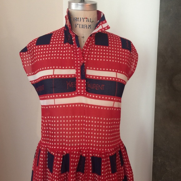 SOLD 💯 Vintage YSL Saint Laurent Summer Dress M - Picture 2 of 11